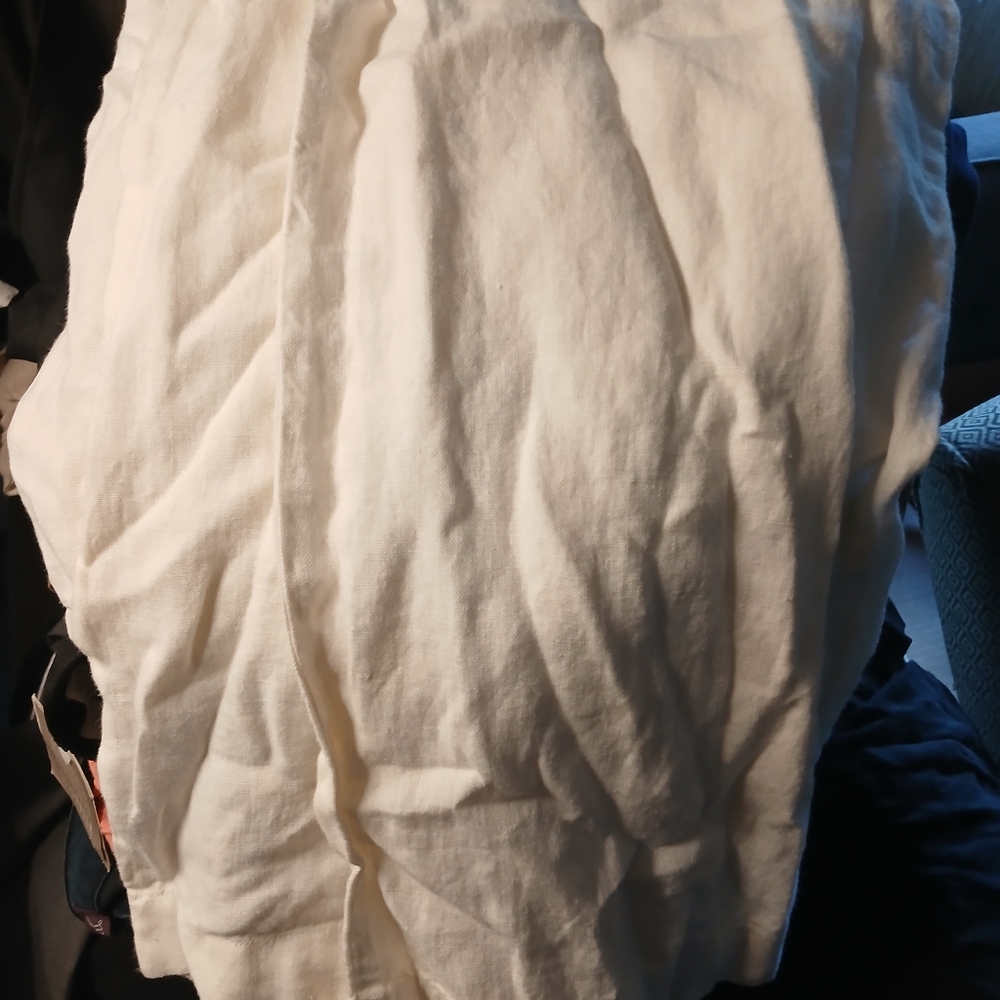 Linen Tan and White Pants Set - Picture 6 of 6